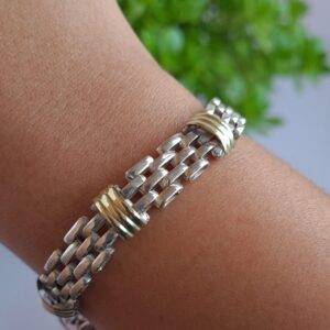 Pulsera de Plata y Oro Clásica