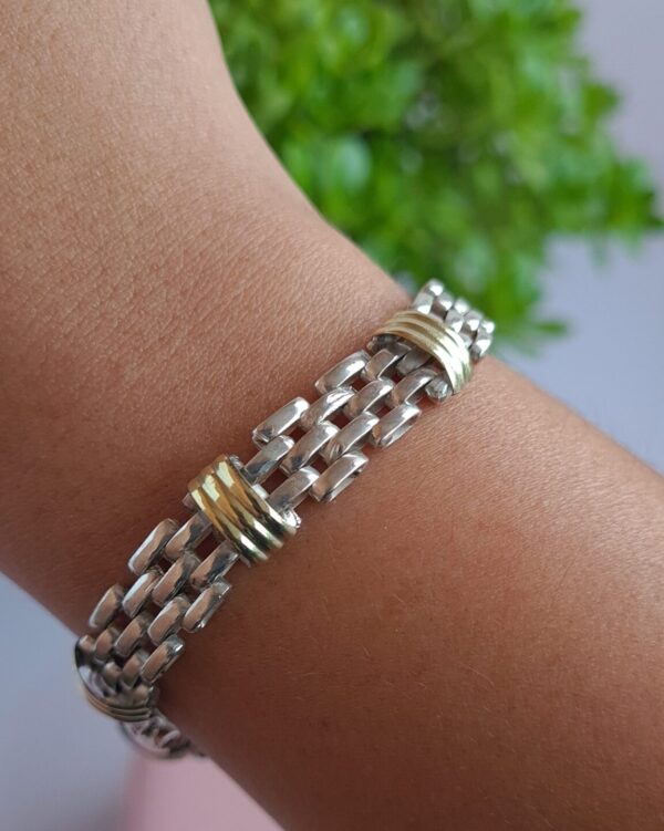 Pulsera de Plata y Oro Clásica