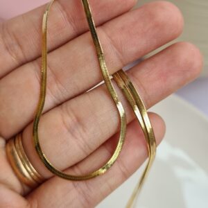 Cadena Snake de Acero Dorado 3mm