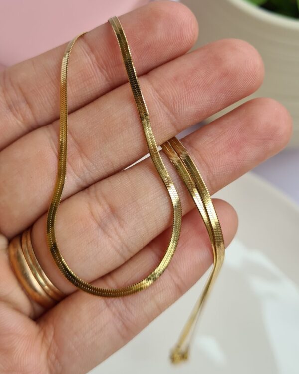 Cadena Snake de Acero Dorado 3mm
