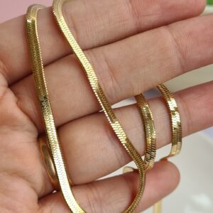 Cadena Snake de Acero Dorado