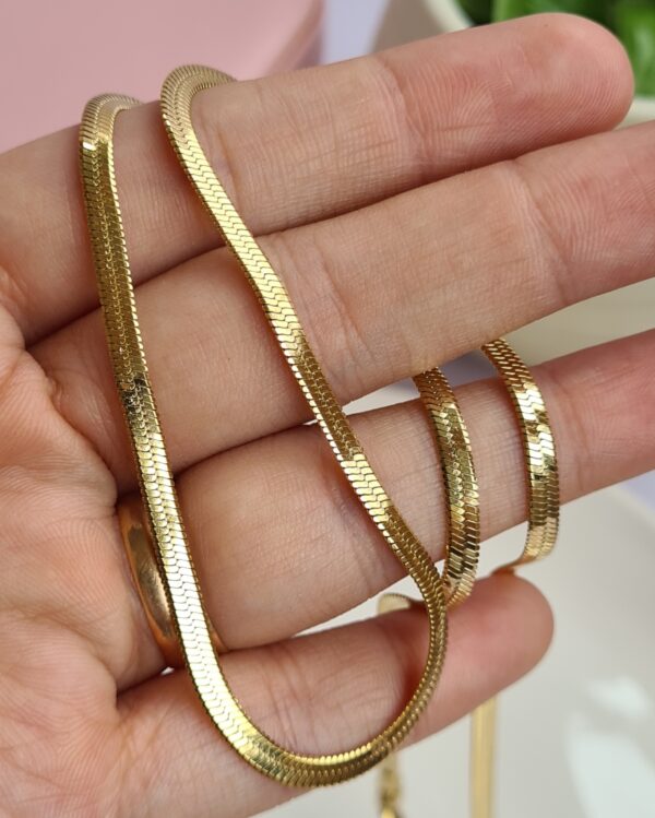 Cadena Snake de Acero Dorado